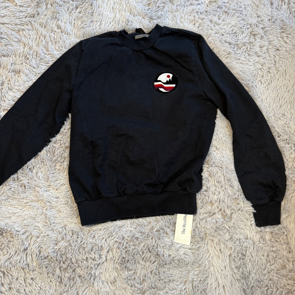 Canali Black Edition Mens Cotton Sweatshirt Graphic Patch Black‎ Size 48 Italy